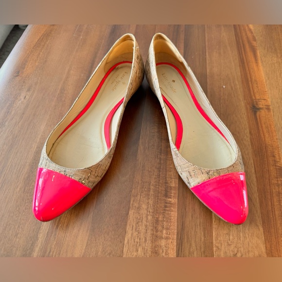 Kate Spade Cork Flats with Cap Toe - Pink - Picture 1 of 9